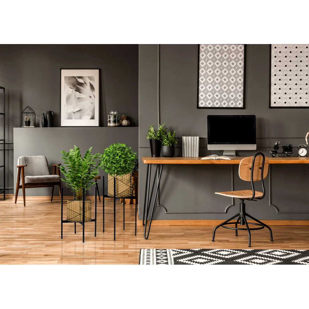 Kwietnik stojący loftowy Torre 70 cm czarny — zdjęcie 4