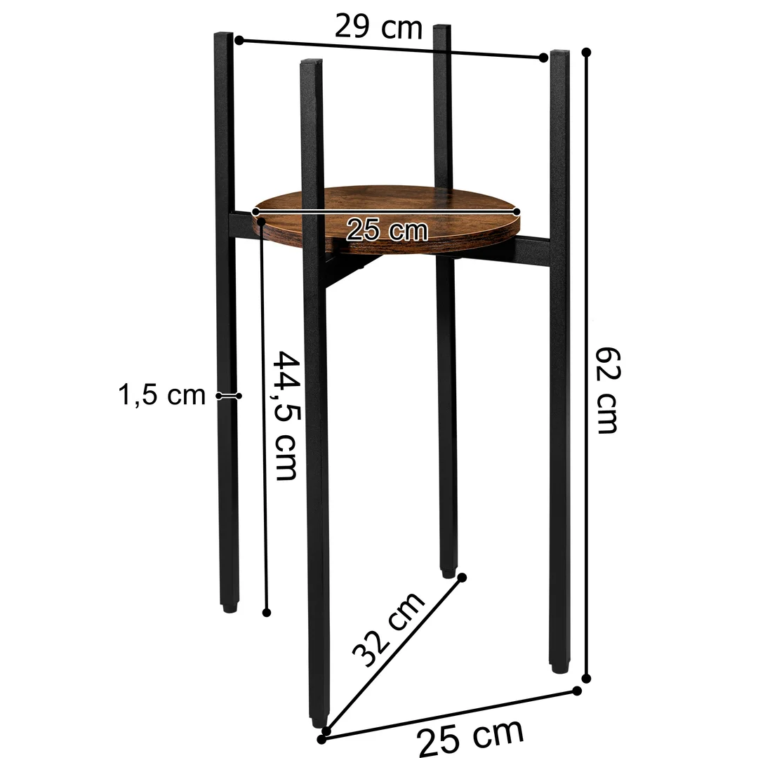 Kwietnik stojący loftowy Torre Rustic 60 cm czarny — zdjęcie 3