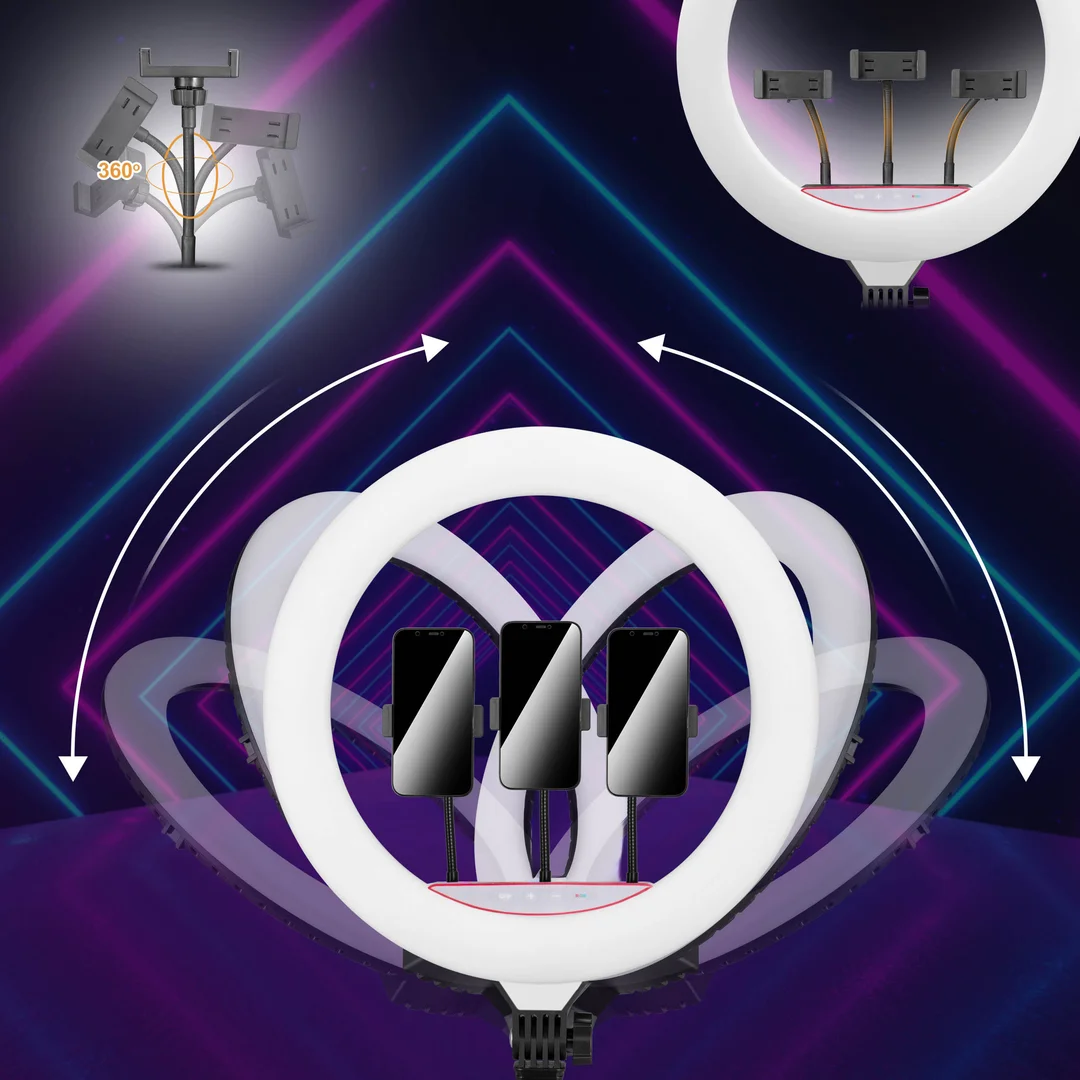 Lampa pierścieniowa LUMO LED RGB ring do filmów zdjęć makijażu — zdjęcie 3
