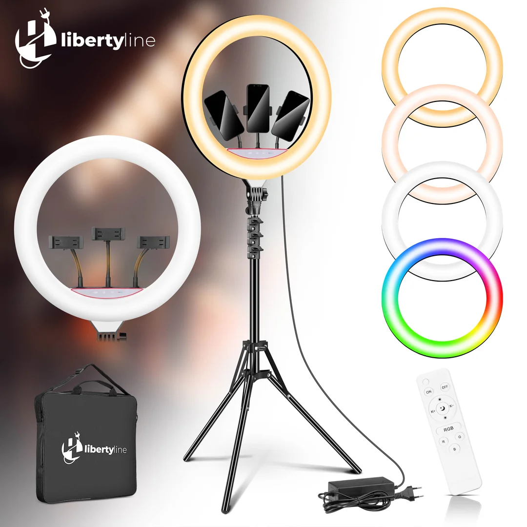 Lampa pierścieniowa LUMO LED RGB ring do filmów zdjęć makijażu — zdjęcie 4