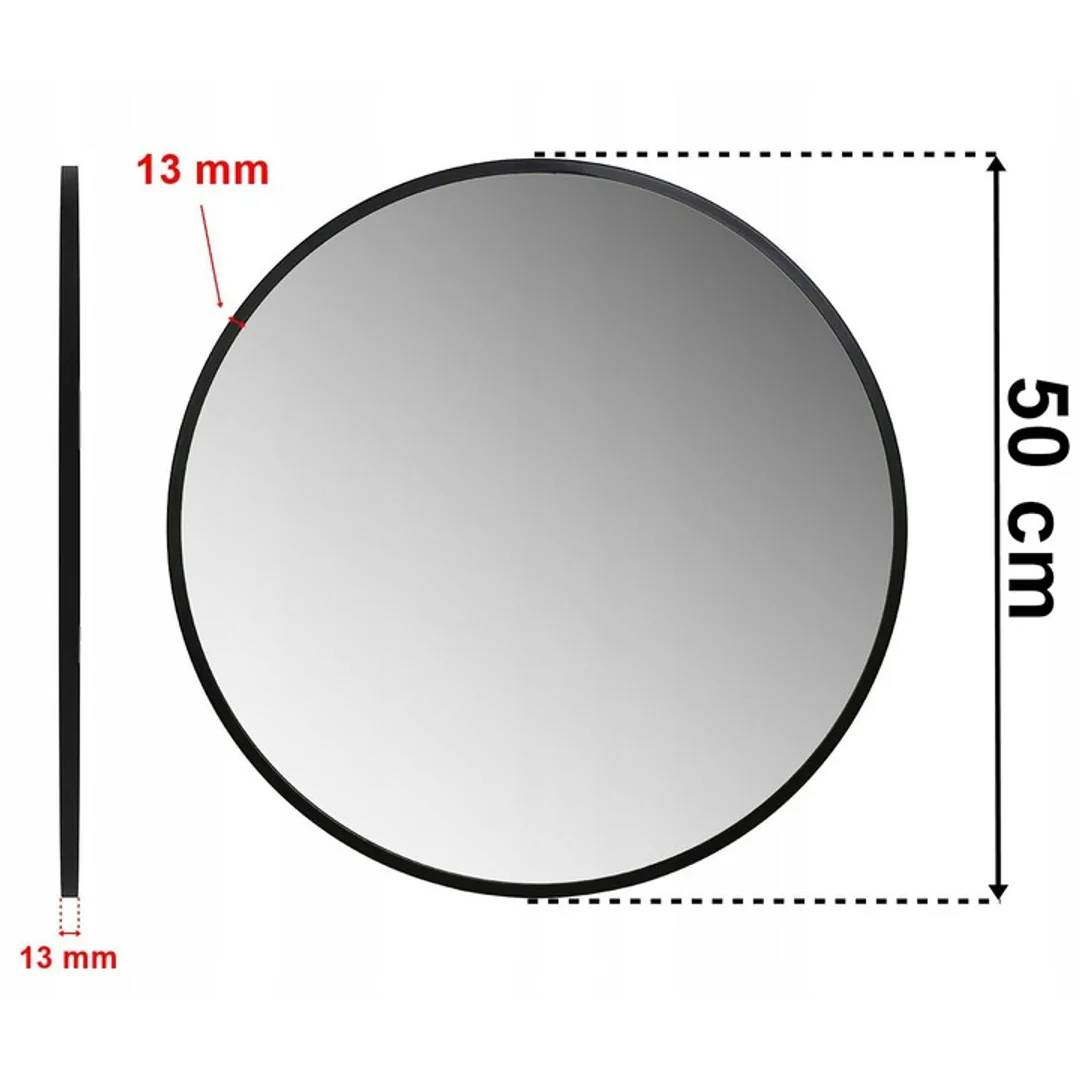 Lustro nowoczesne Sander 50 cm czarne — zdjęcie 2