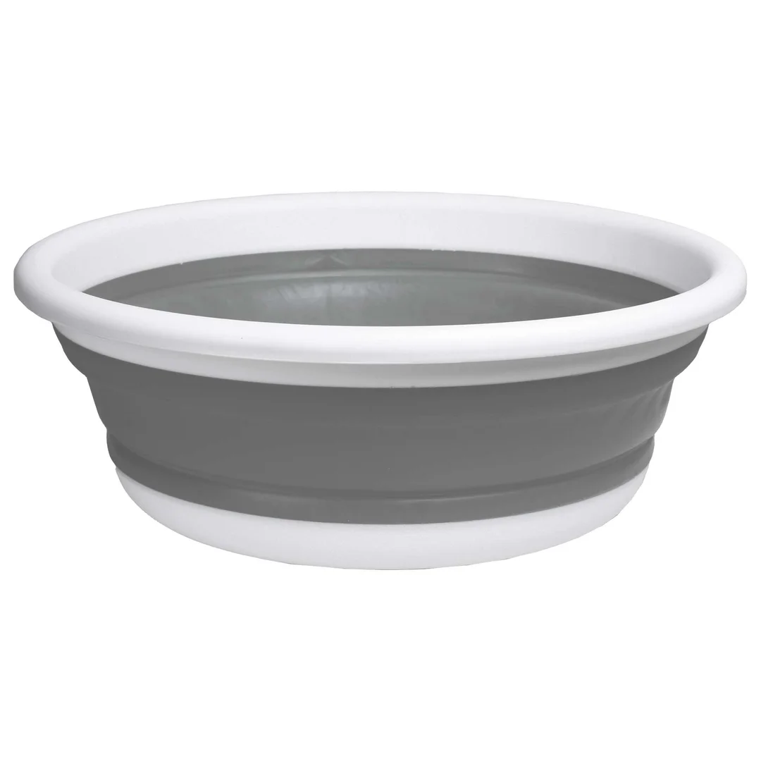 Miska okrągła 37 cm biało-szara ELBA COMPACT 9 litrów — zdjęcie 2