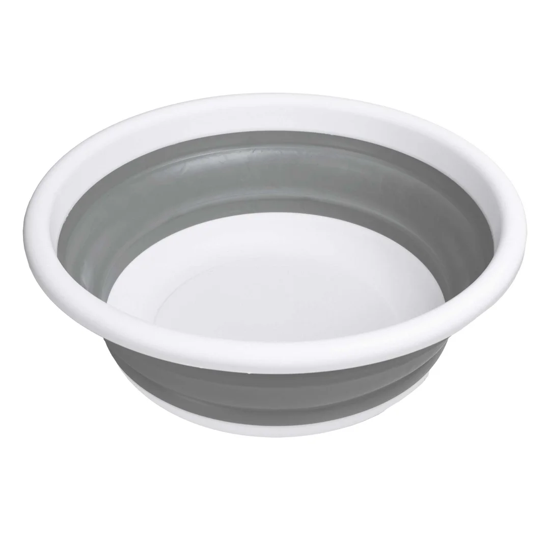 Miska okrągła 37 cm biało-szara ELBA COMPACT 9 litrów — zdjęcie 3