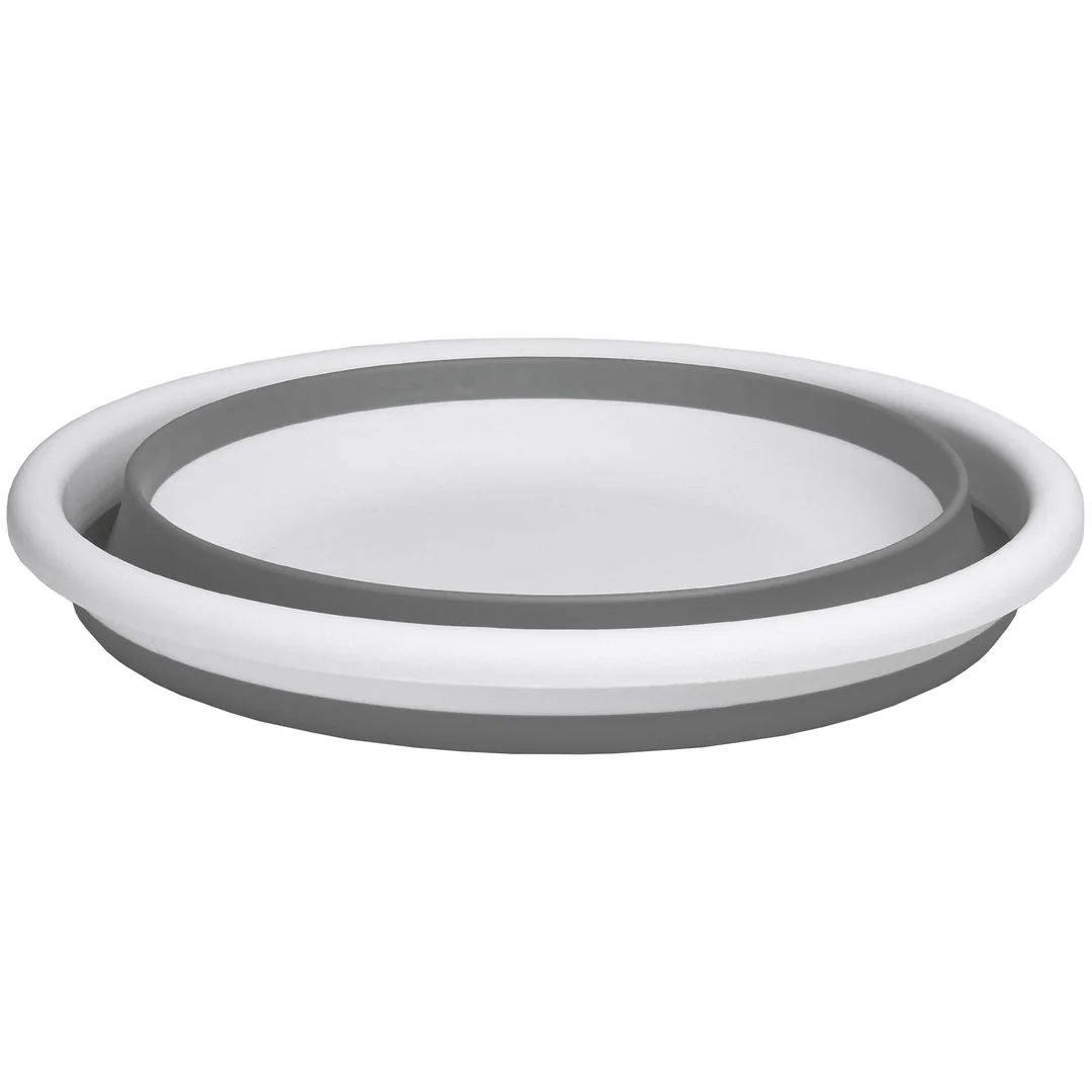 Miska okrągła 37 cm biało-szara ELBA COMPACT 9 litrów — zdjęcie 4