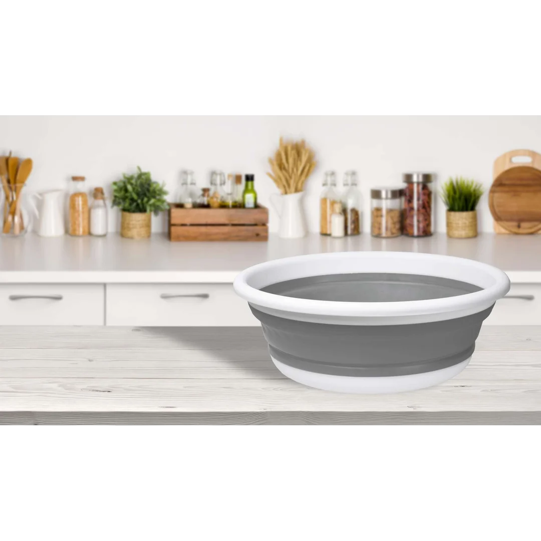 Miska okrągła 37 cm biało-szara ELBA COMPACT 9 litrów — zdjęcie 5
