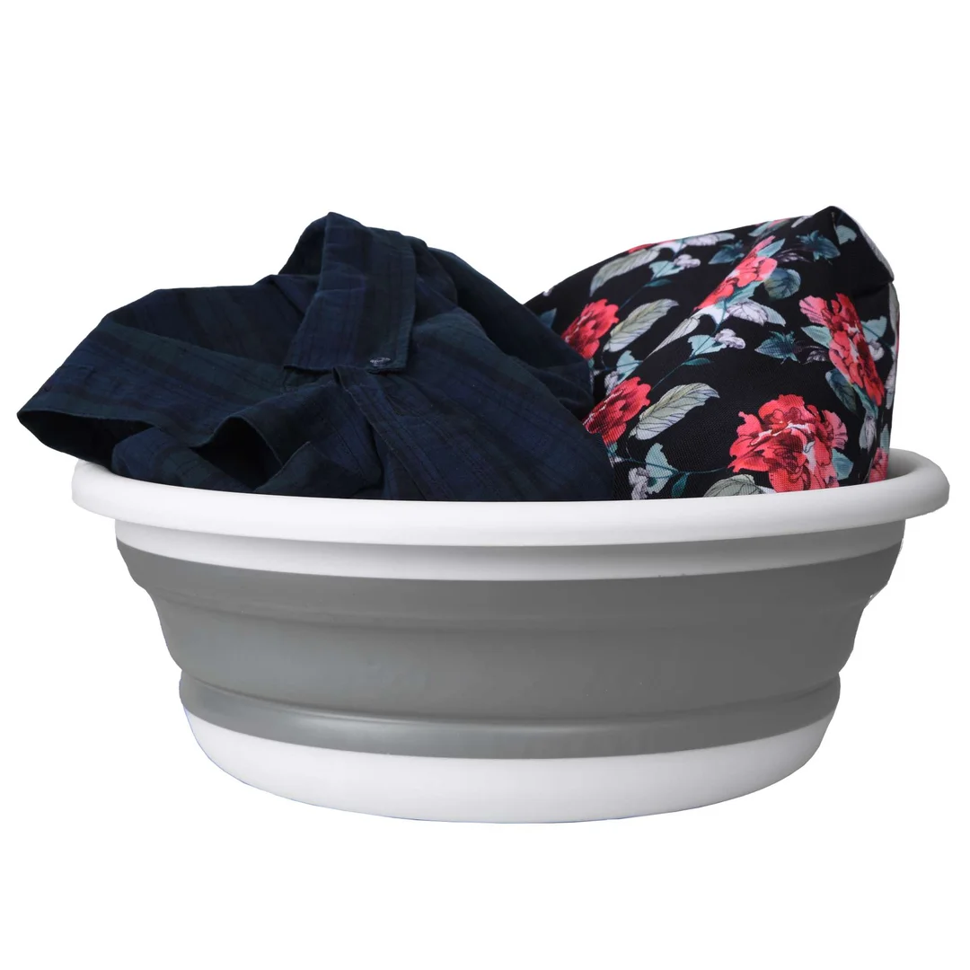 Miska okrągła 37 cm biało-szara ELBA COMPACT 9 litrów — zdjęcie 7