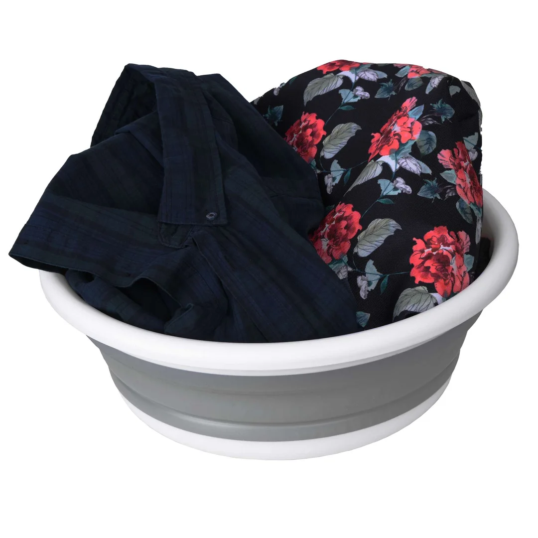 Miska okrągła 37 cm biało-szara ELBA COMPACT 9 litrów — zdjęcie 9