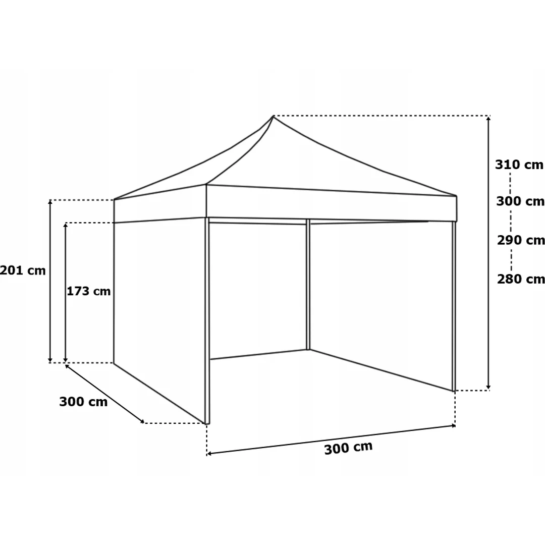 Pawilon handlowy ekspresowy 3x3 m czarny — zdjęcie 6