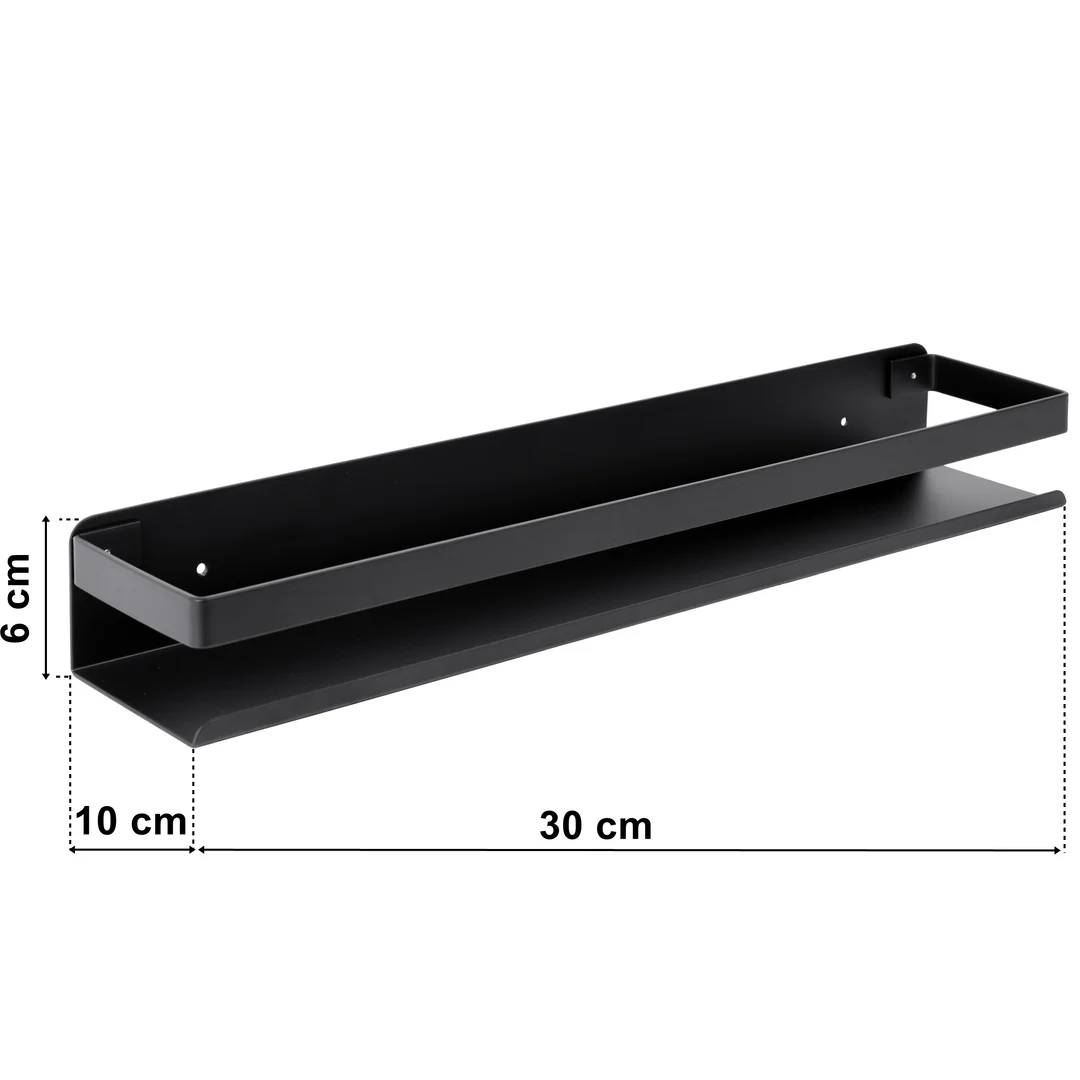 Półka łazienkowa loftowa Megara 30 cm czarna — zdjęcie 7