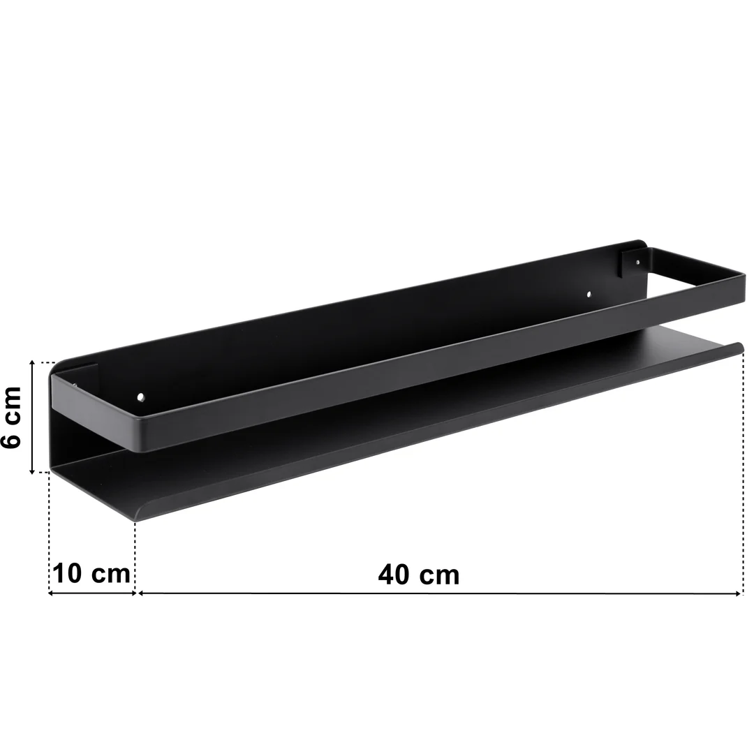 Półka łazienkowa loftowa Megara 40 cm czarna — zdjęcie 2