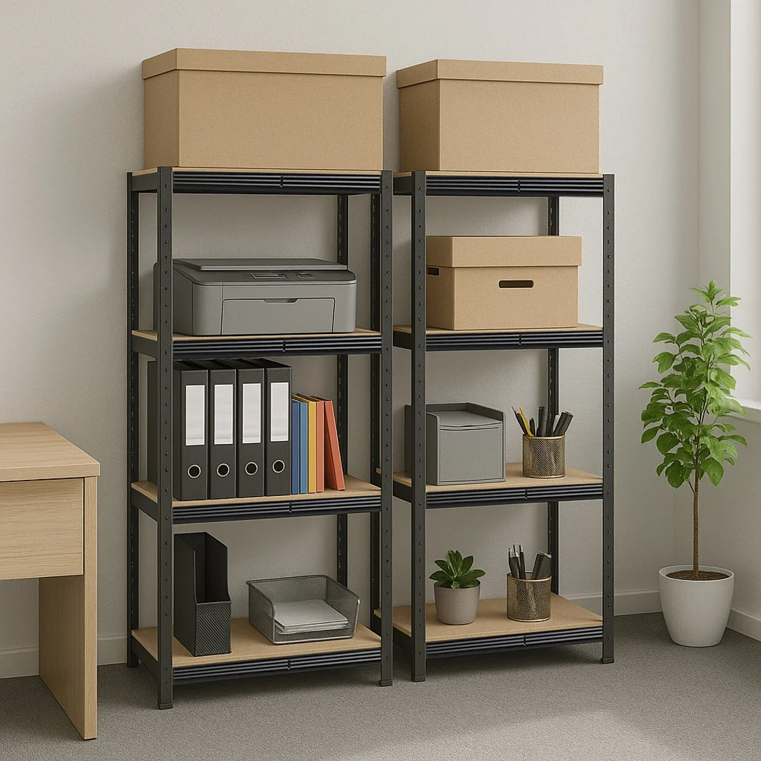 Regał magazynowy 4 poziomy 174x80x40 150 kg czarny — zdjęcie 2