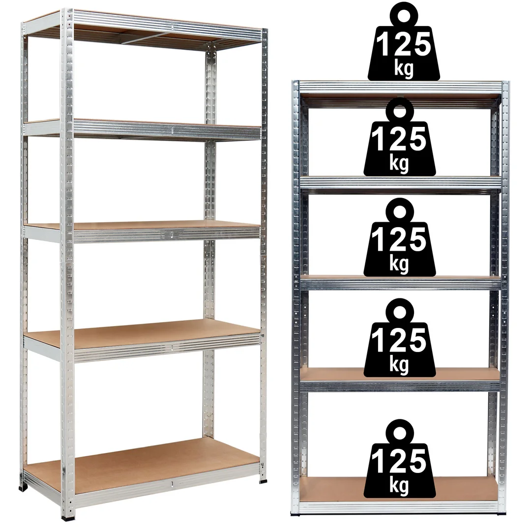 Regał magazynowy 5 poziomów 625 kg 150 x 75 x 30 cm — zdjęcie 4