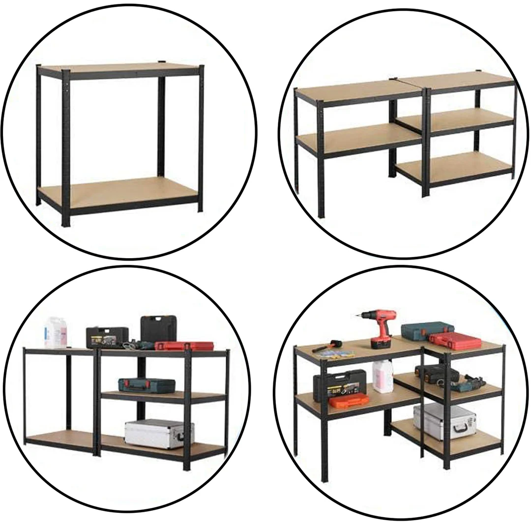 Regał magazynowy 5 poziomów czarny 625kg 150x75x30 cm — zdjęcie 15