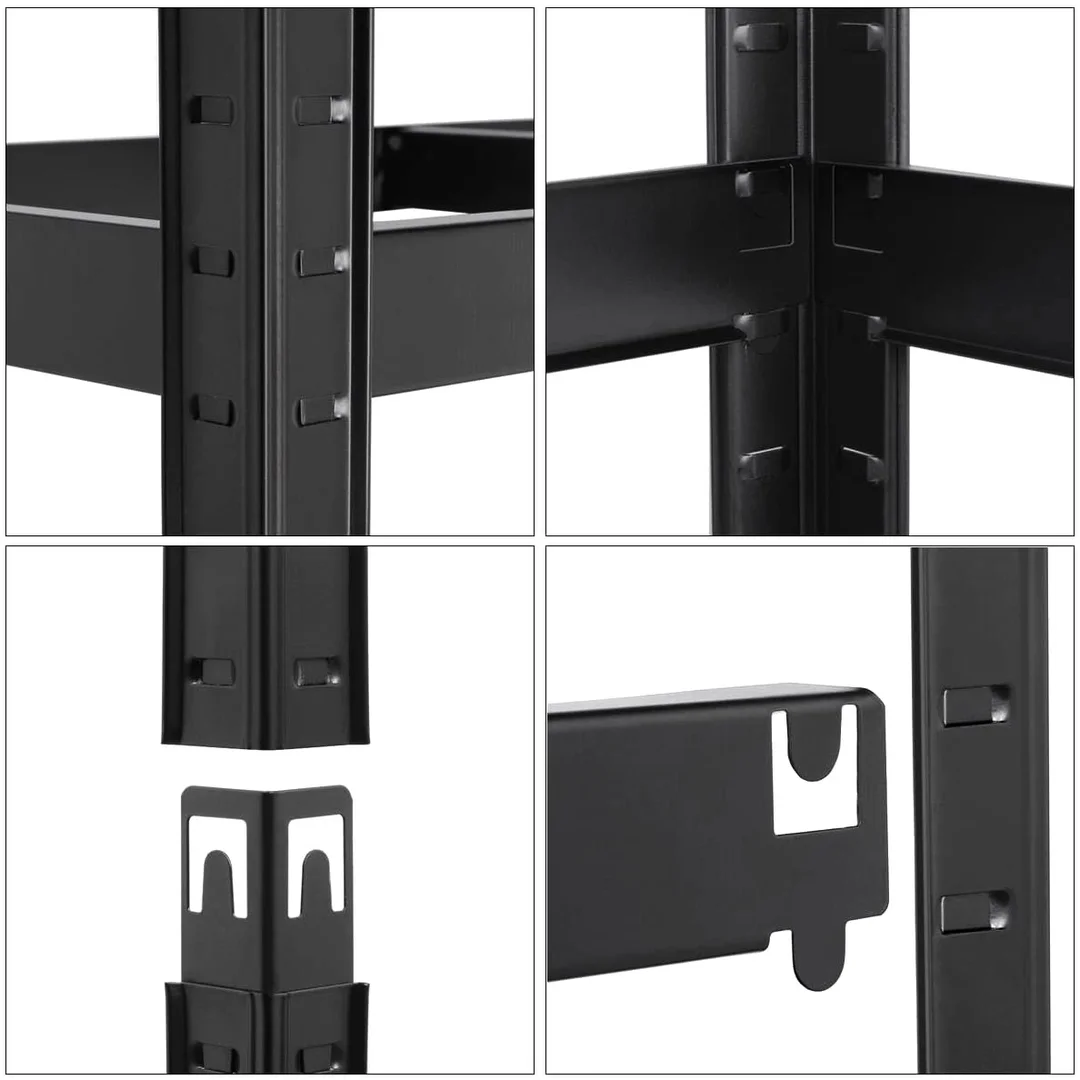 Regał magazynowy 5 poziomów czarny 625kg 150x75x30 cm — zdjęcie 8