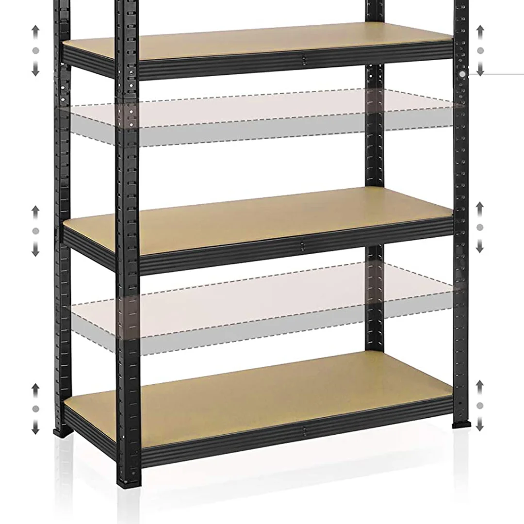 Regał magazynowy 5 poziomów czarny 625kg 150x75x30 cm — zdjęcie 9
