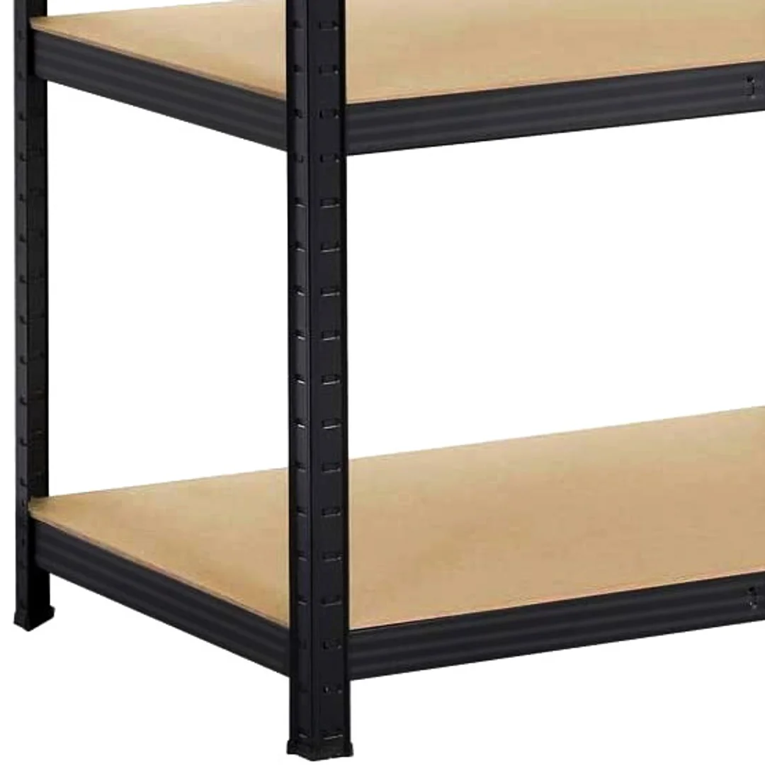 Regał magazynowy 5 poziomów czarny 625kg 150x75x30 cm — zdjęcie 10
