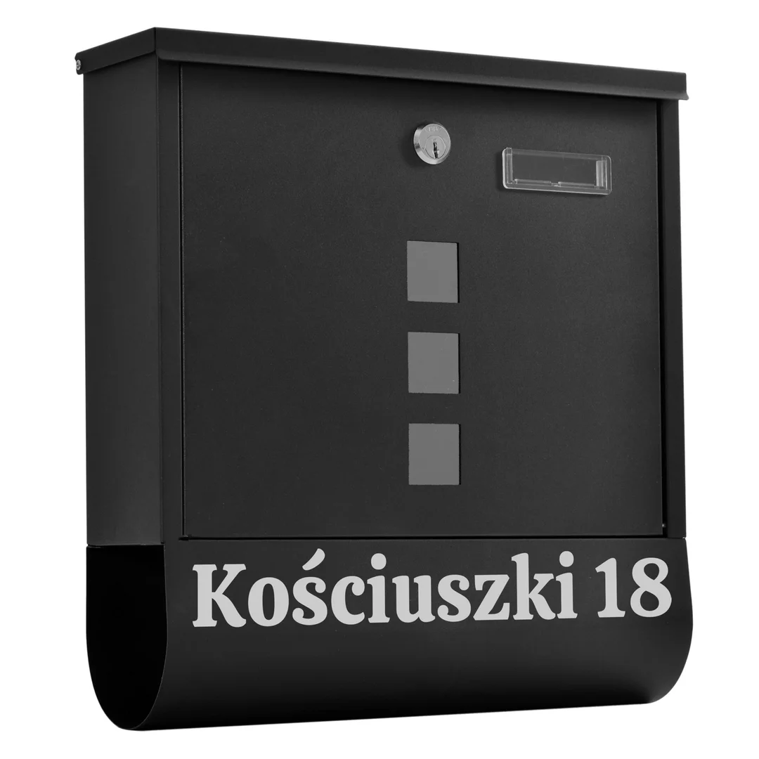 Skrzynka pocztowa na listy Hans czarny z napisami — zdjęcie 6