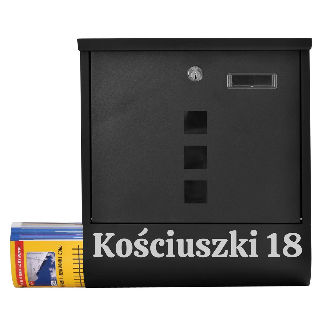 Skrzynka pocztowa na listy Hans czarny z napisami — zdjęcie 7