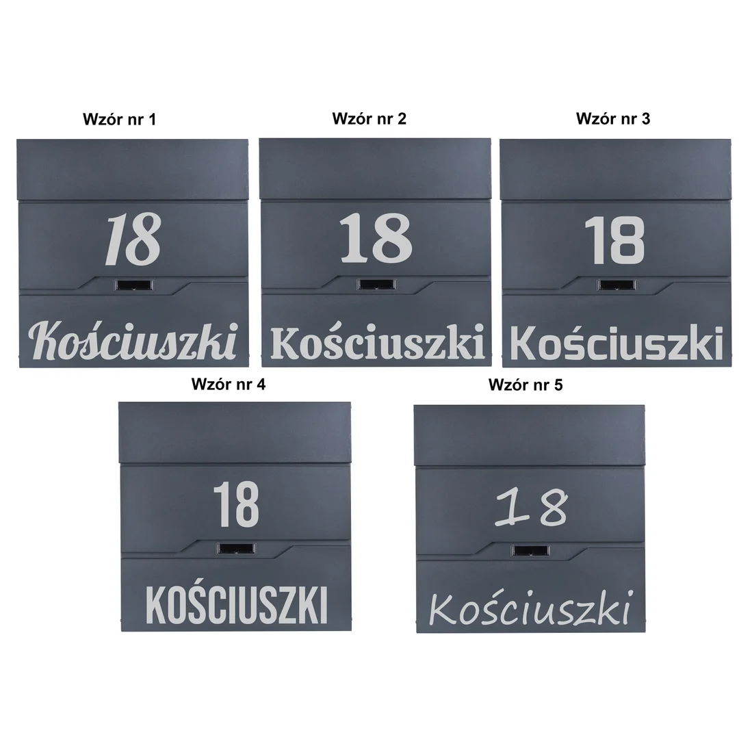 Skrzynka pocztowa na listy Vidar antracyt z napisami — zdjęcie 12
