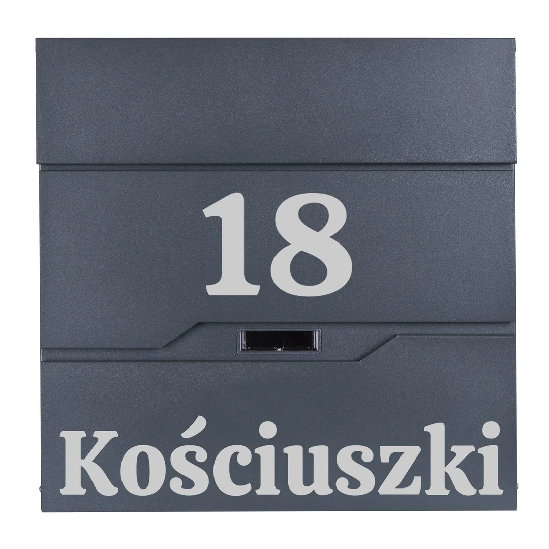 Skrzynka pocztowa na listy Vidar antracyt z napisami — zdjęcie 10