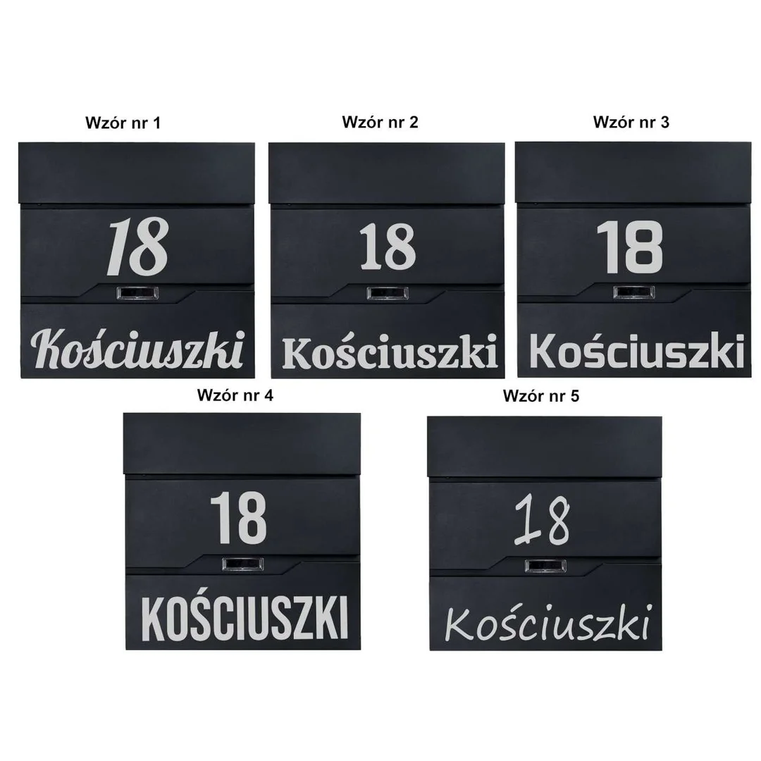 Skrzynka pocztowa na listy Vidar czarna z napisami — zdjęcie 13