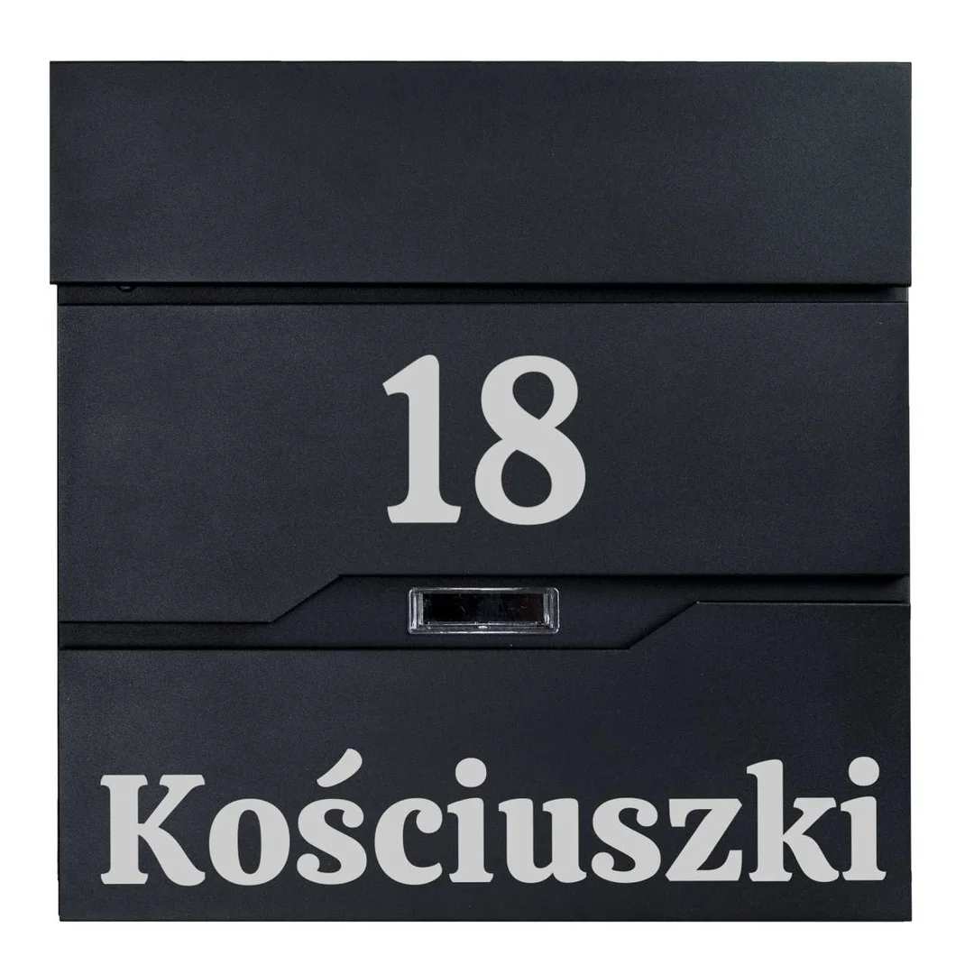 Skrzynka pocztowa na listy Vidar czarna z napisami — zdjęcie 4