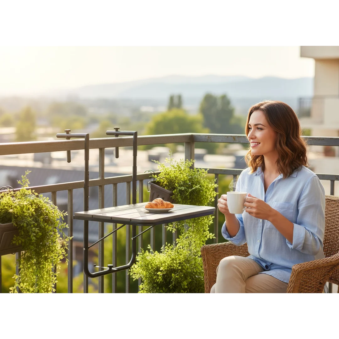 Stolik balkonowy składany ARETTO szary — zdjęcie 4