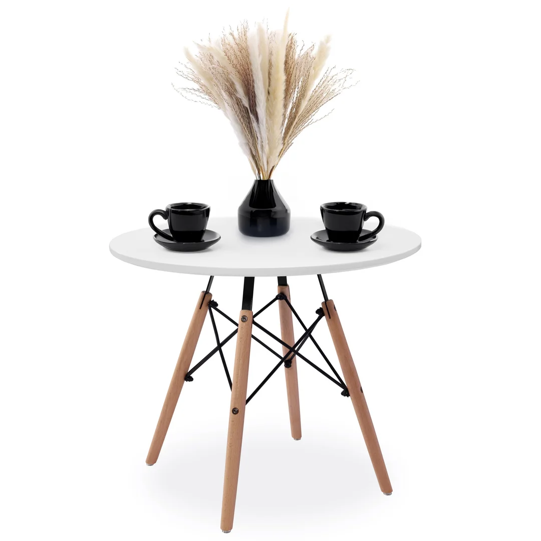 Stolik okrągły PARIS DTW 60 cm biały — zdjęcie 5