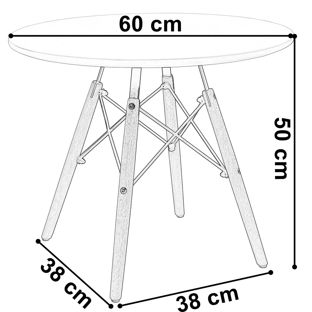 Stolik okrągły PARIS DTW 60 cm biały — zdjęcie 7