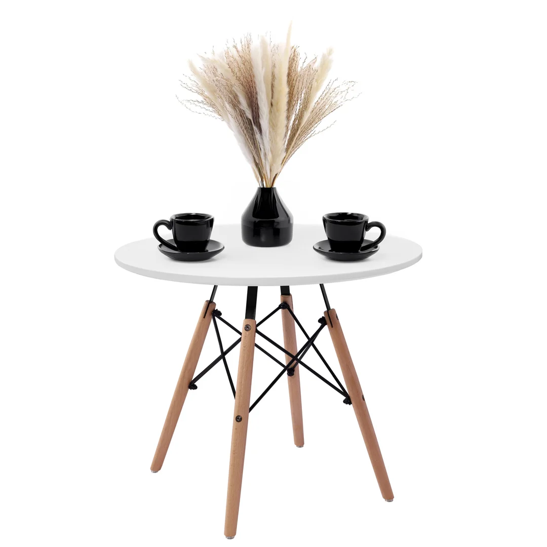 Stolik okrągły PARIS DTW 60 cm biały — zdjęcie 8
