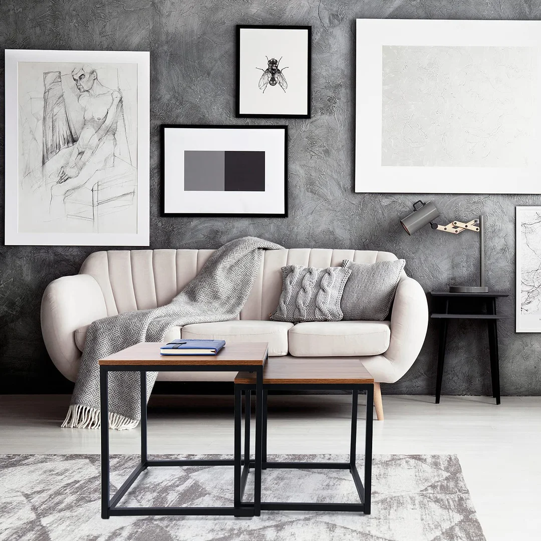 Stoliki kawowe loft PRAVEN RUSTIC postarzany dąb — zdjęcie 3