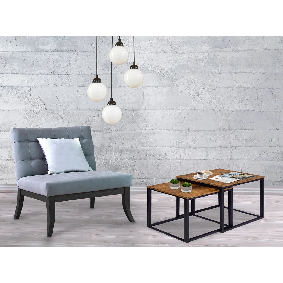 Stoliki kawowe loft PRAVEN RUSTIC postarzany dąb — zdjęcie 4