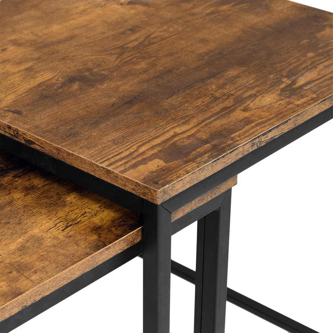 Stoliki kawowe loft PRAVEN RUSTIC postarzany dąb — zdjęcie 10