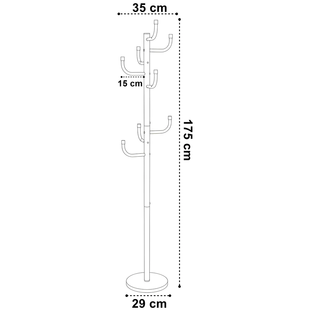 Wieszak stojący Wiktor 175cm czarny — zdjęcie 4
