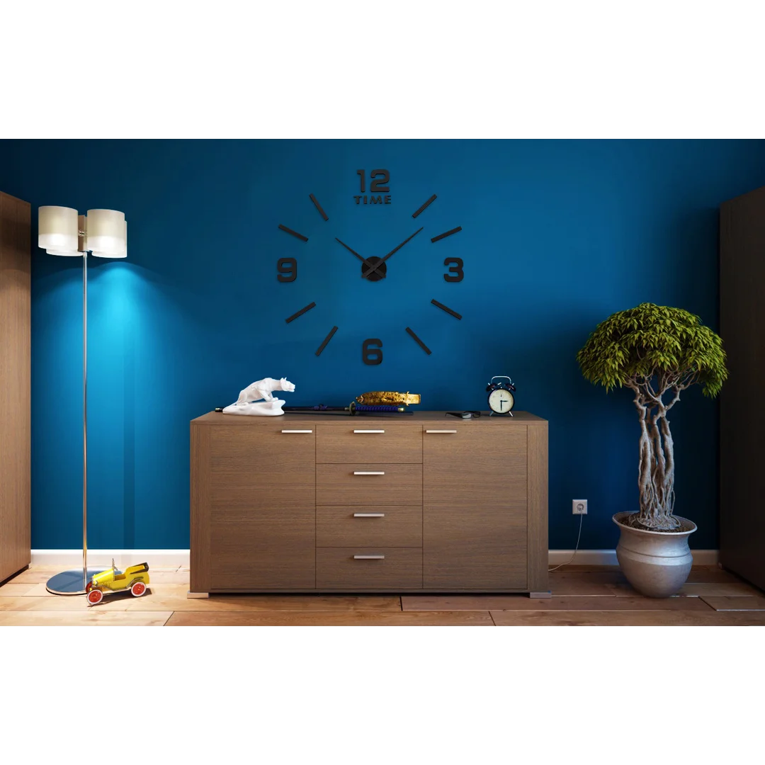 Zegar ścienny Diy BAST 3D czarny