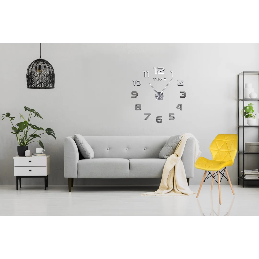 Zegar ścienny DIY NEPRI 65 - 130 cm - srebrny 3D — zdjęcie 2
