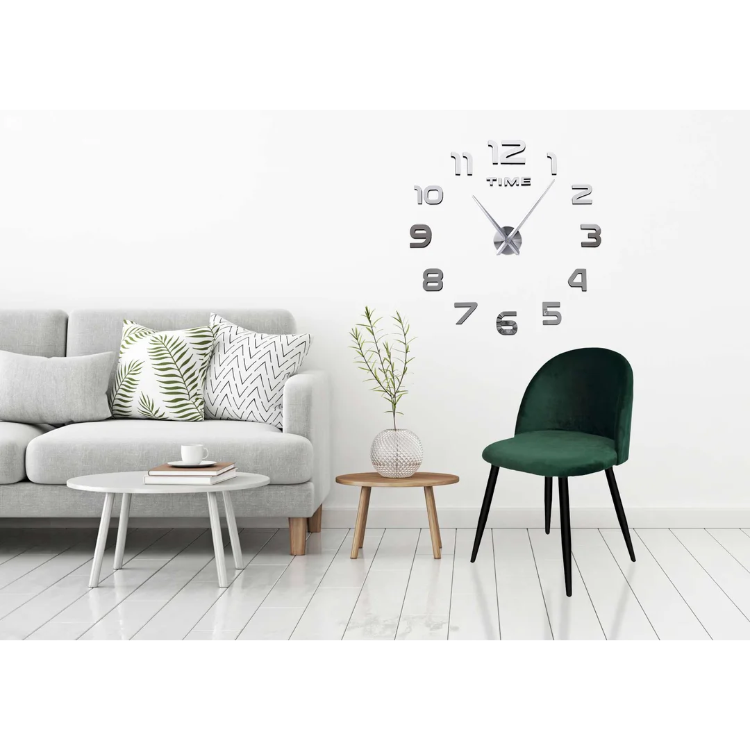 Zegar ścienny DIY NEPRI 65 - 130 cm - srebrny 3D — zdjęcie 3