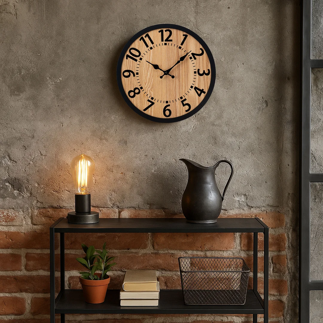 Zegar ścienny drewniany loftowy ABBAS 35 cm