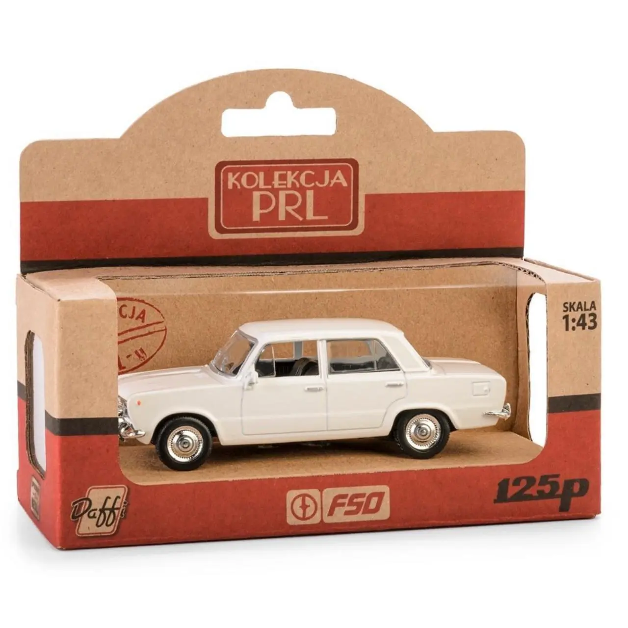 Pojazd prl fiat 125p - biały