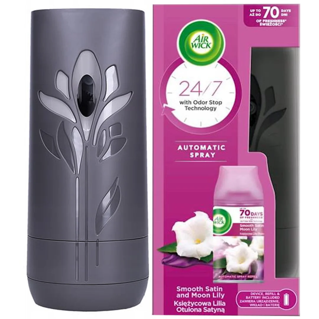 Air Wick Freshmatic Księżycowa Lilia Otulona Satyną/Satin Moon Lily 250 ml Komplet