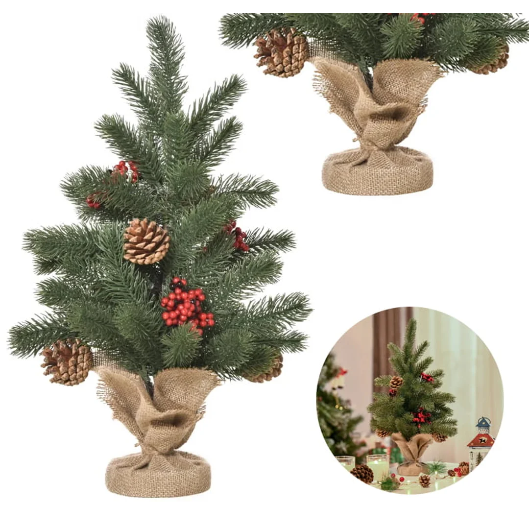Choinka Sztuczna Mini Z Ozdobami 55 Gałęzi 50 cm PAKO 830-386