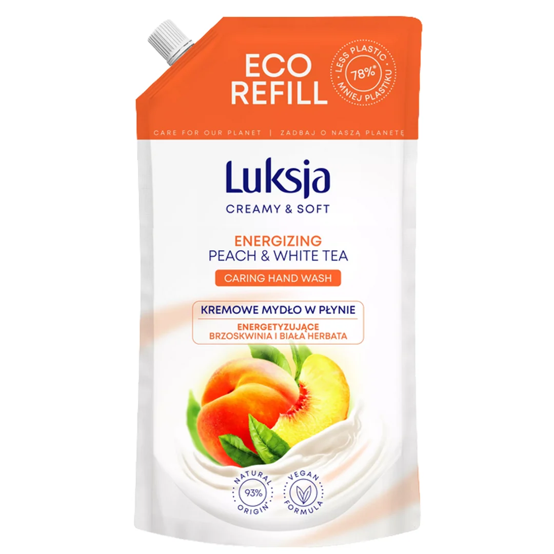 LUKSJA Kremowe Mydło W Płynie Brzoskwinia i Biała Herbata 900 ml