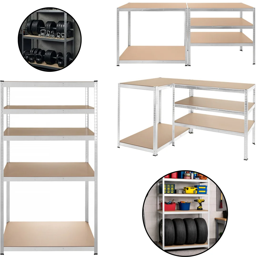 Regał Magazynowy PAKO Srebrny 180x100x60 5 Półek 1000 Kg