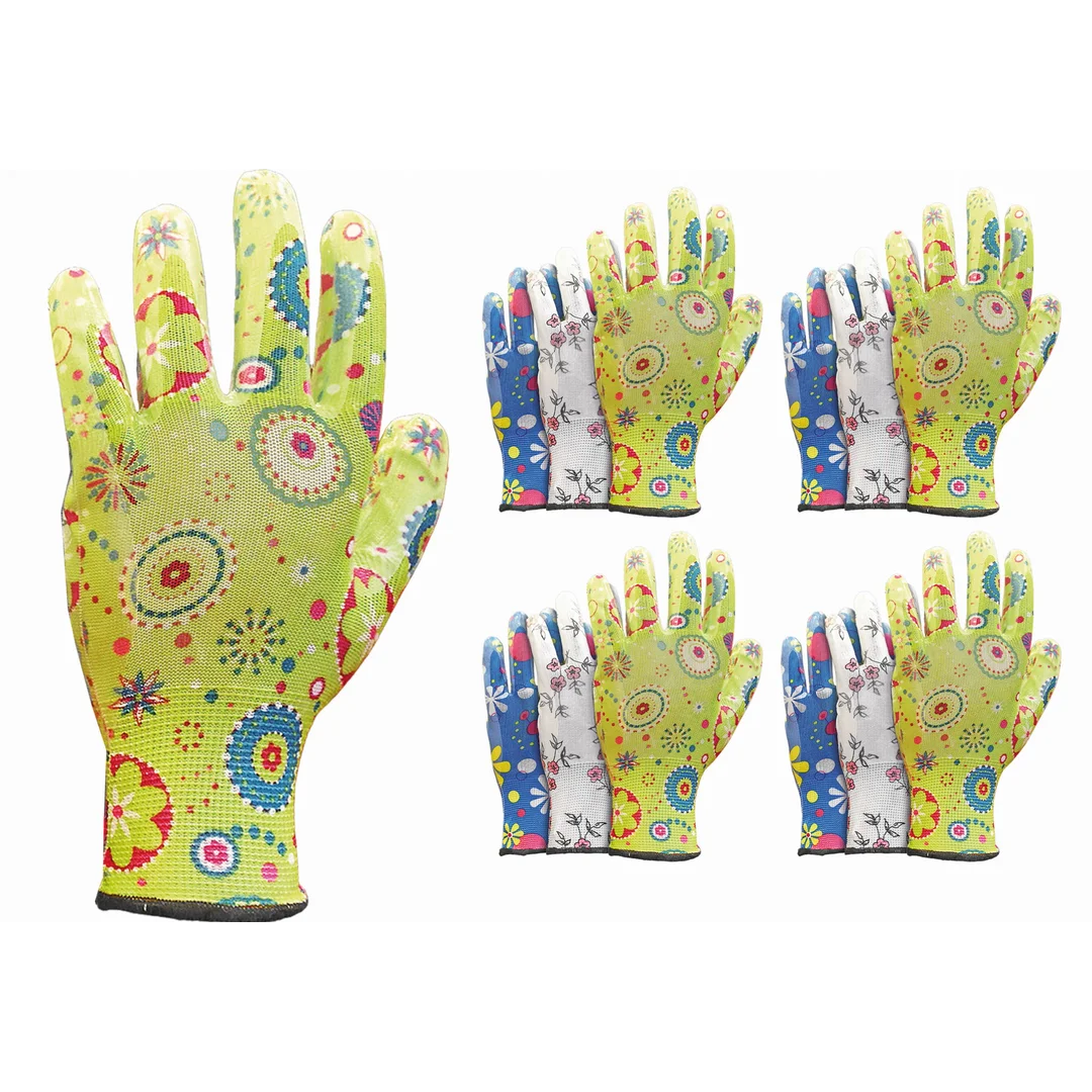 Rękawice ogrodowe / Kolorowe / RGARDEN-NI - 12 Par (6 - XS)
