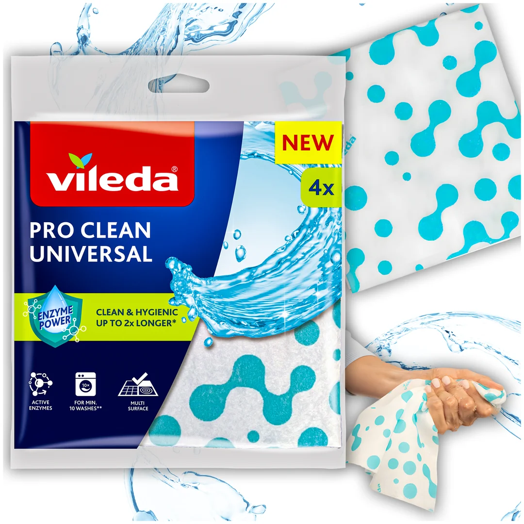 Ściereczka uniwersalna z enzymami Vileda Pro Clean 4 szt.
