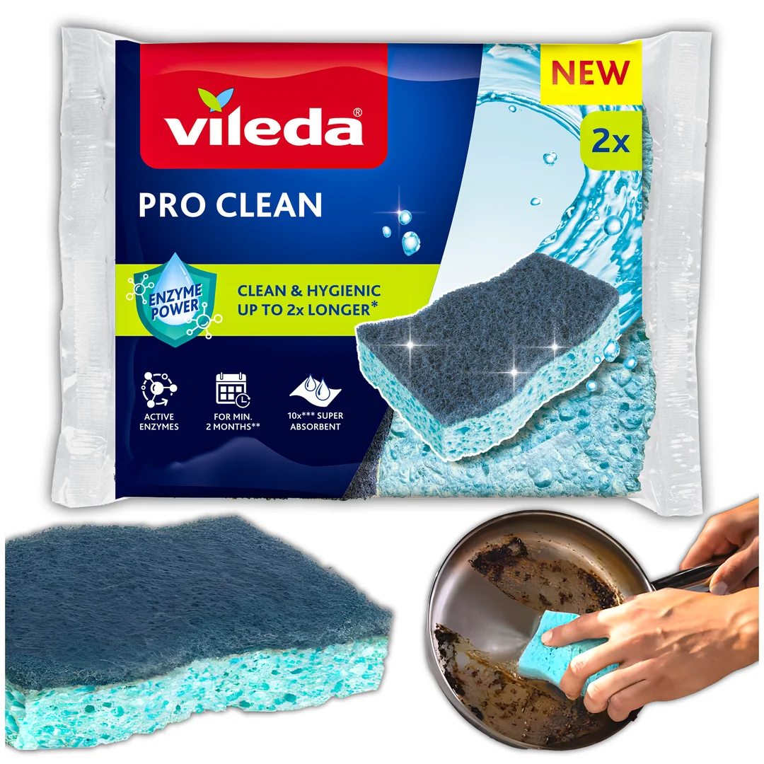 Zmywak wiskozowy z enzymami Vileda Pro Clean 2 szt.