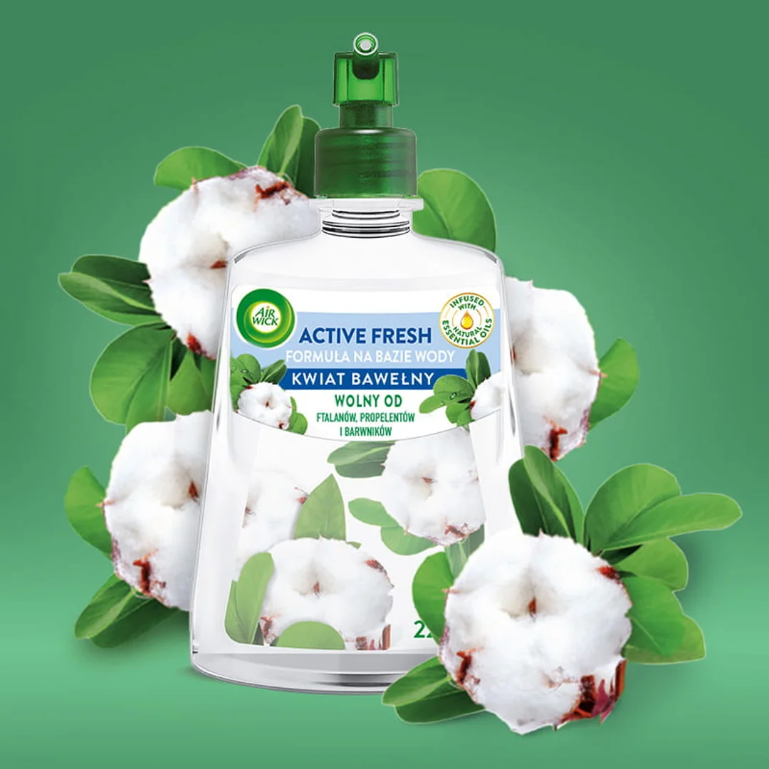 Air Wick Active Fresh Wkład Kwiat Bawełny/Fresh Cotton 228 ml — zdjęcie 4