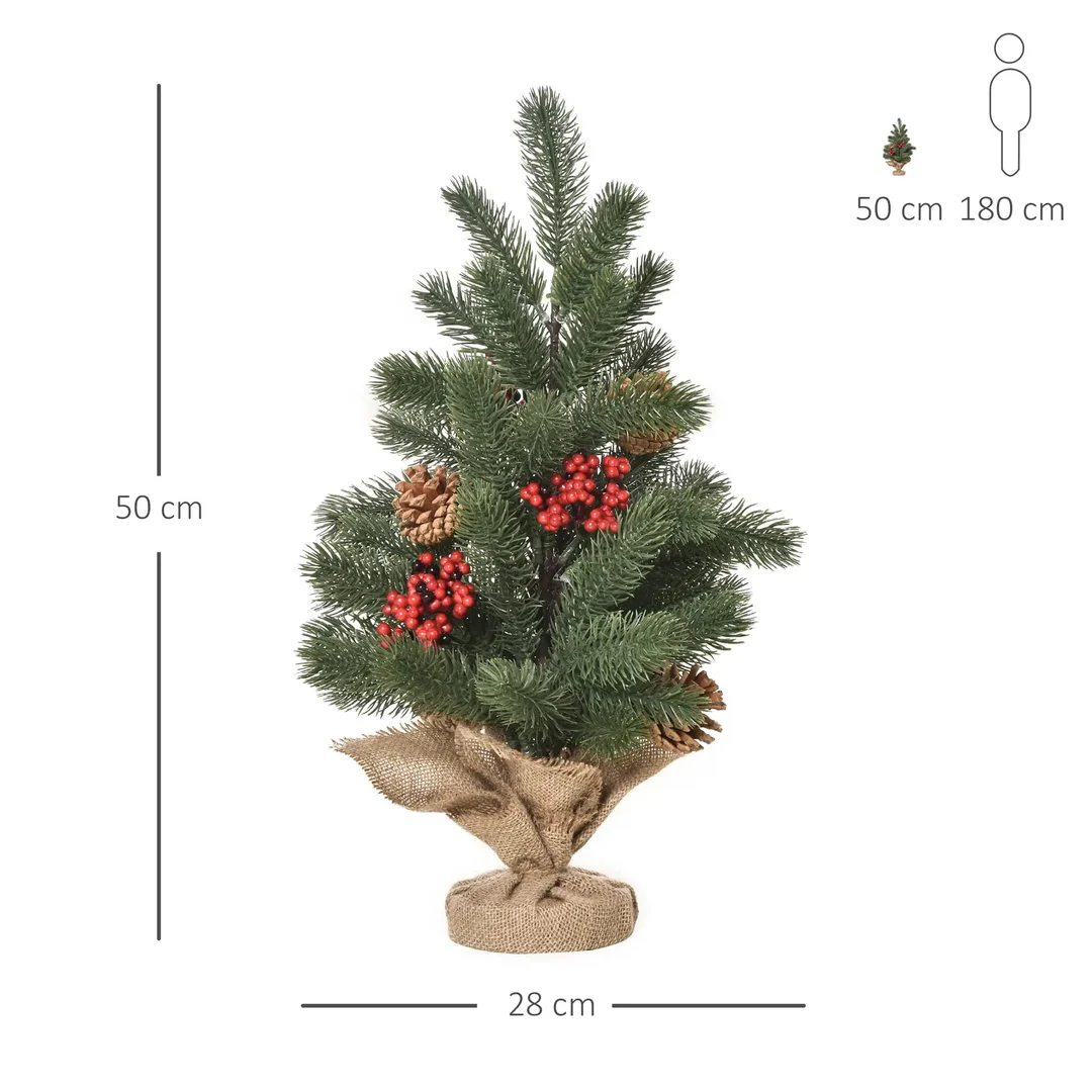Choinka Sztuczna Mini Z Ozdobami 55 Gałęzi 50 cm PAKO 830-386 — zdjęcie 4