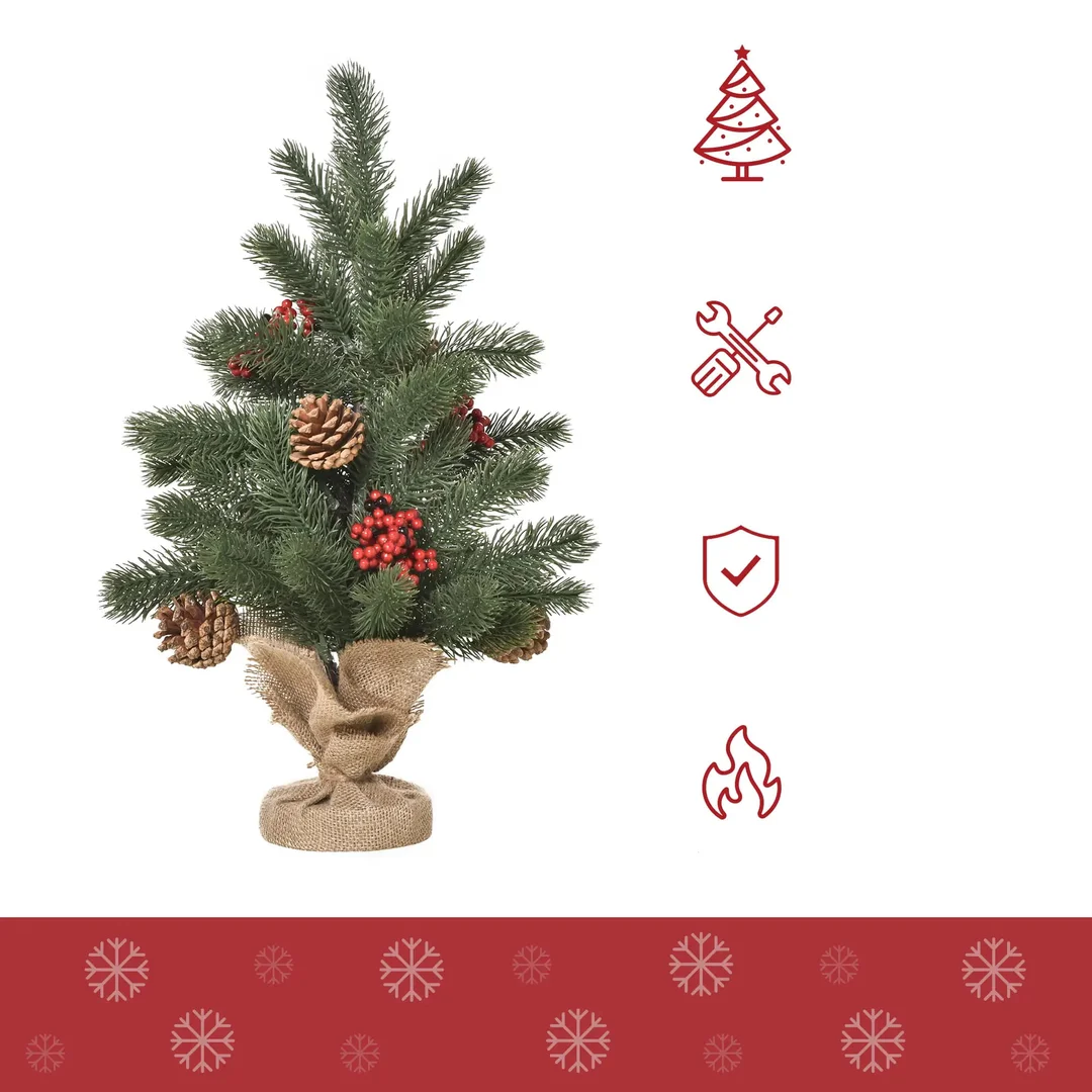 Choinka Sztuczna Mini Z Ozdobami 55 Gałęzi 50 cm PAKO 830-386 — zdjęcie 5
