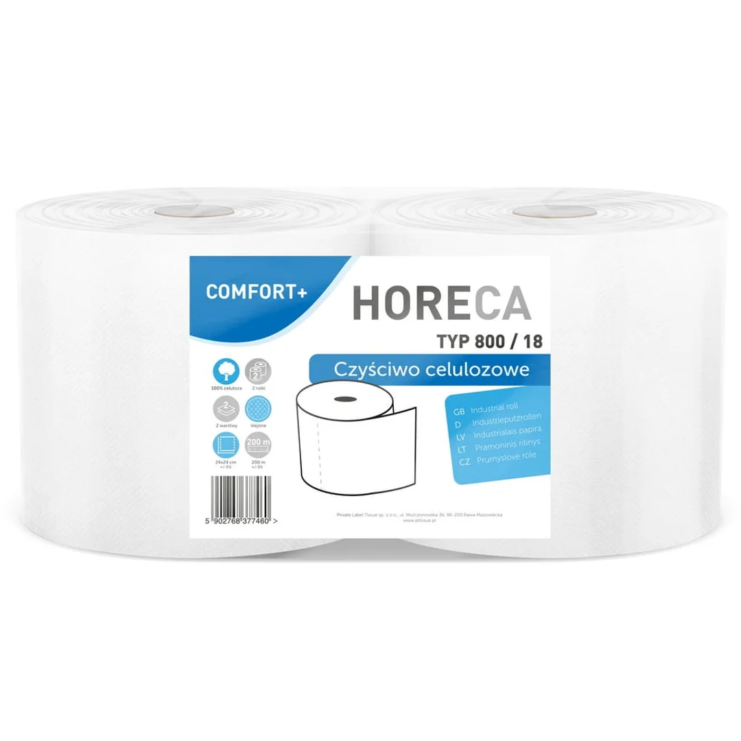 Czyściwo papierowe 2R HORECA COMFORT+ typ 800/18 2W - 6 Rolek — zdjęcie 2